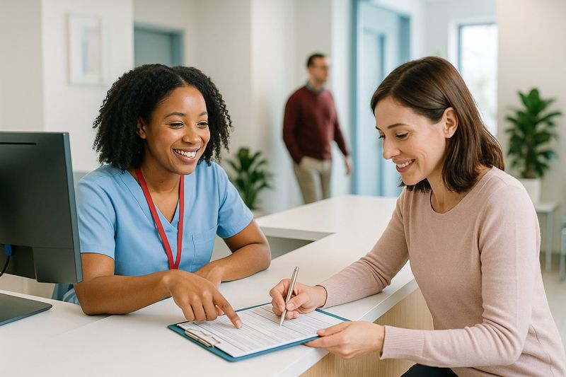 Pioneer Physicians Urgent Care front desk in Bolingbrook