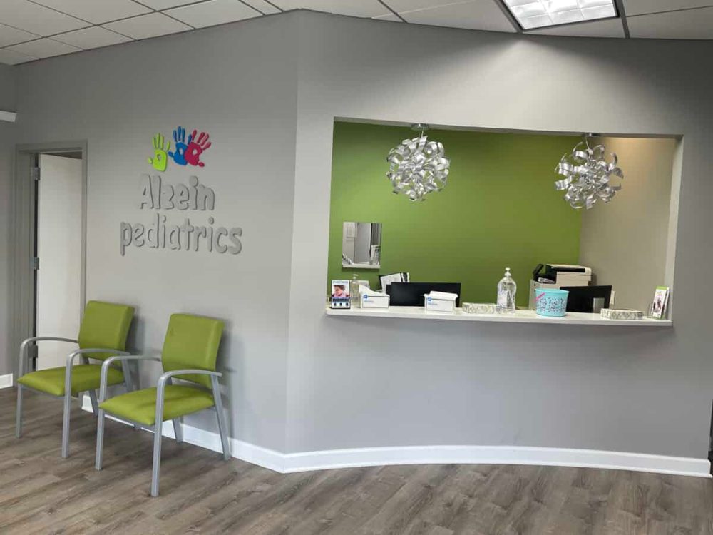 Reception window at Alzein Pediatrics, 111th Street office in Oak Lawn