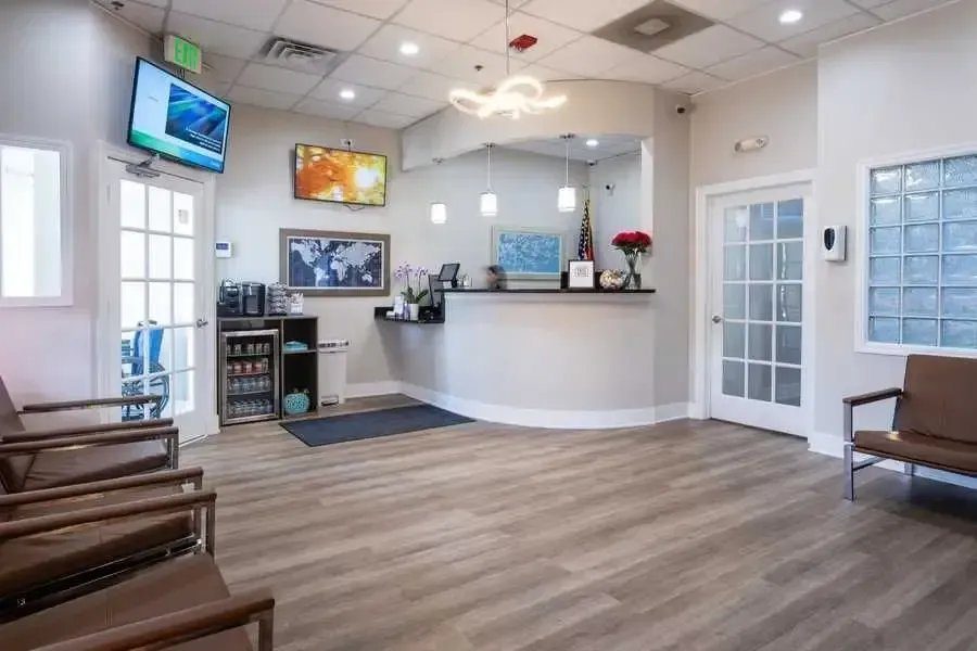 Reception and waiting area at Pioneer Physicians Urgent Care, Bolingbrook